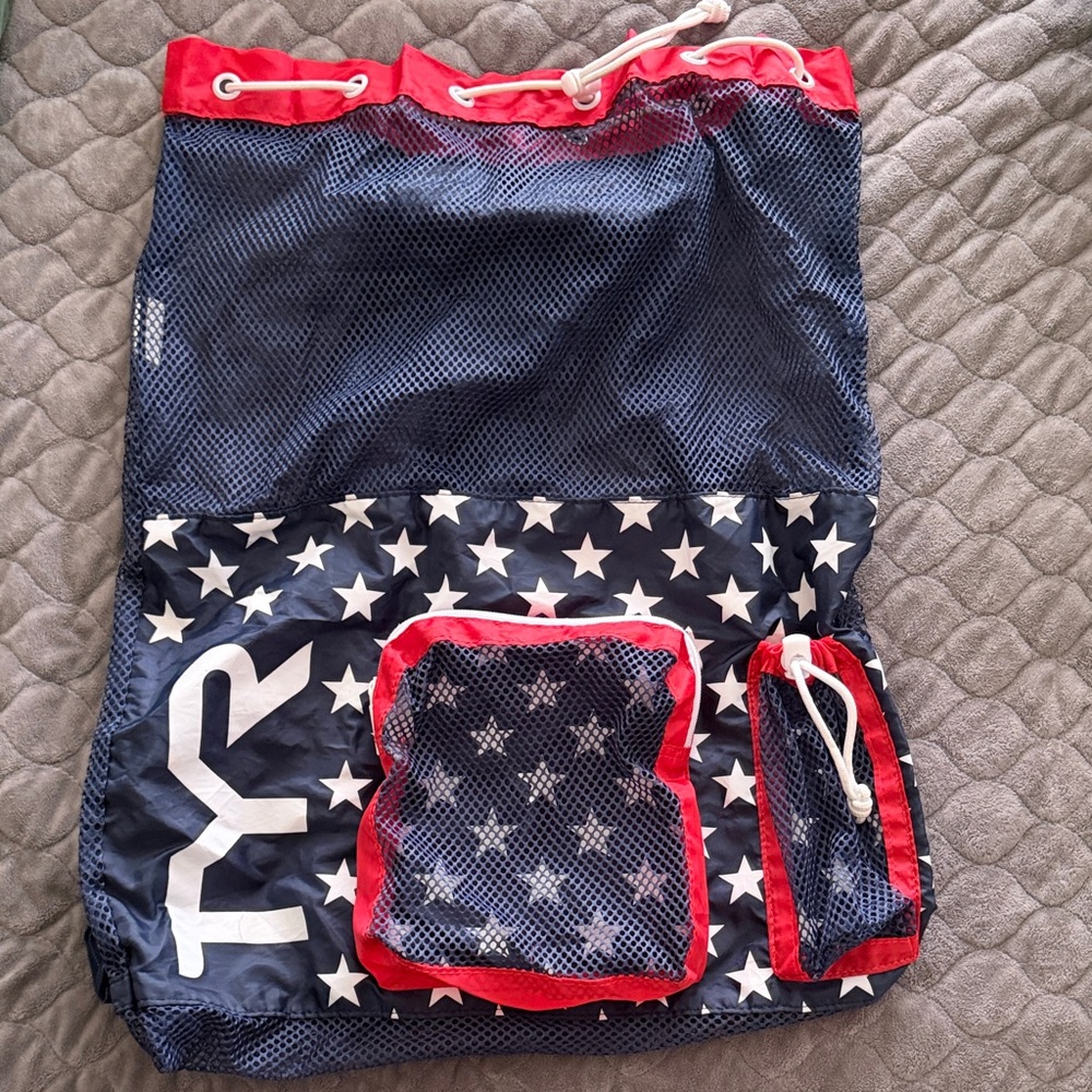 TYR Blue and Red Star Mesh Bag